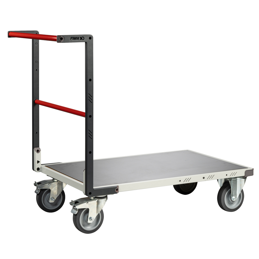 Chariot dossier fixe 850x500 mm plateau tôle roues TPE 400 kg - FIMM - 804721340