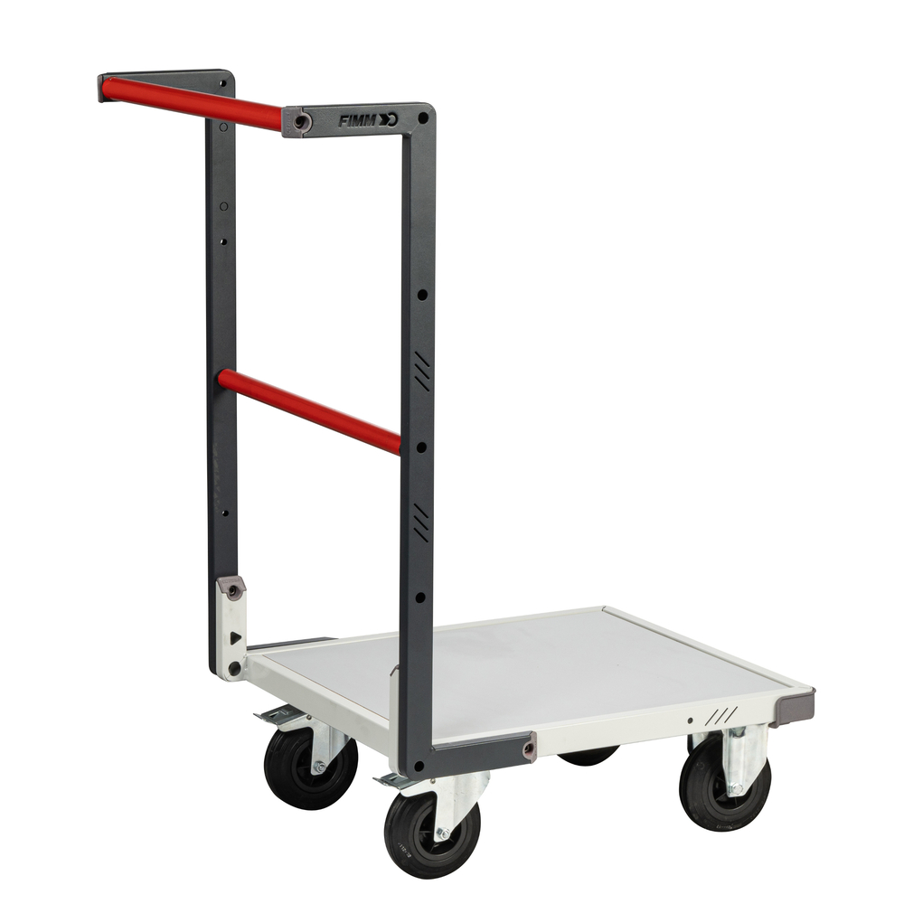 Chariot monté dossier fixe 550x500 mm plateau mélaminé roues CC 250 kg - FIMM - 806720110