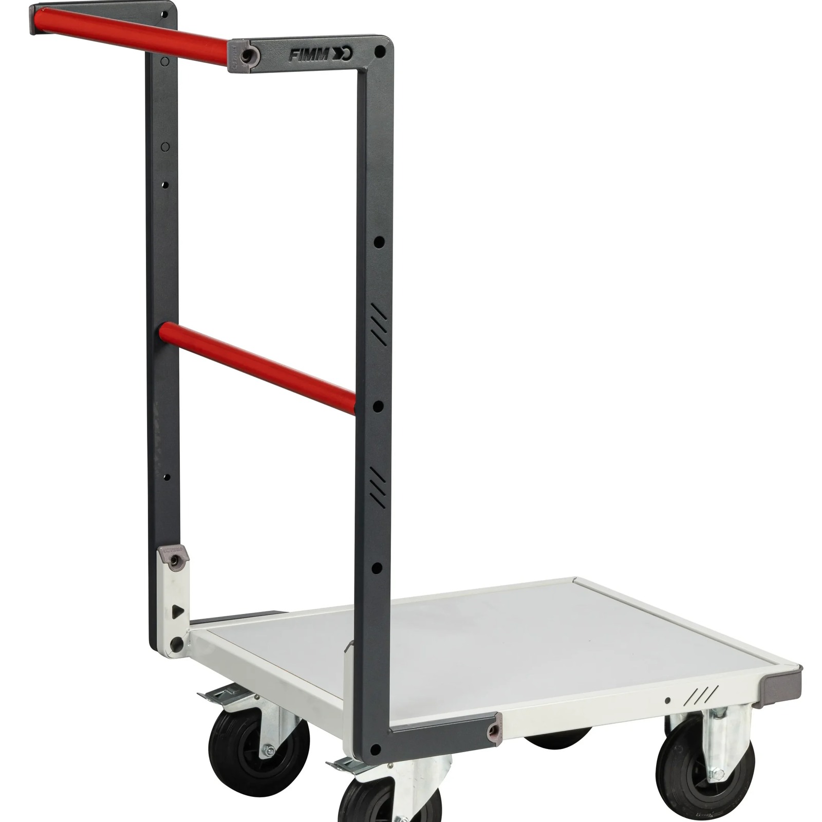 Chariot monté dossier fixe 550x500 mm plateau mélaminé roues CC 250 kg - FIMM - 806720110