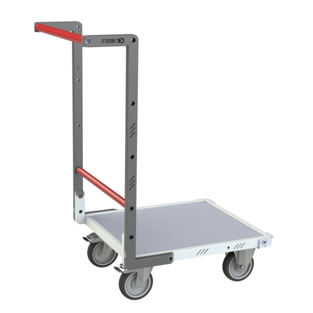 Chariot monté dossier fixe 550x500 mm plateau mélaminé roues TPE 250 kg - FIMM - 806720120