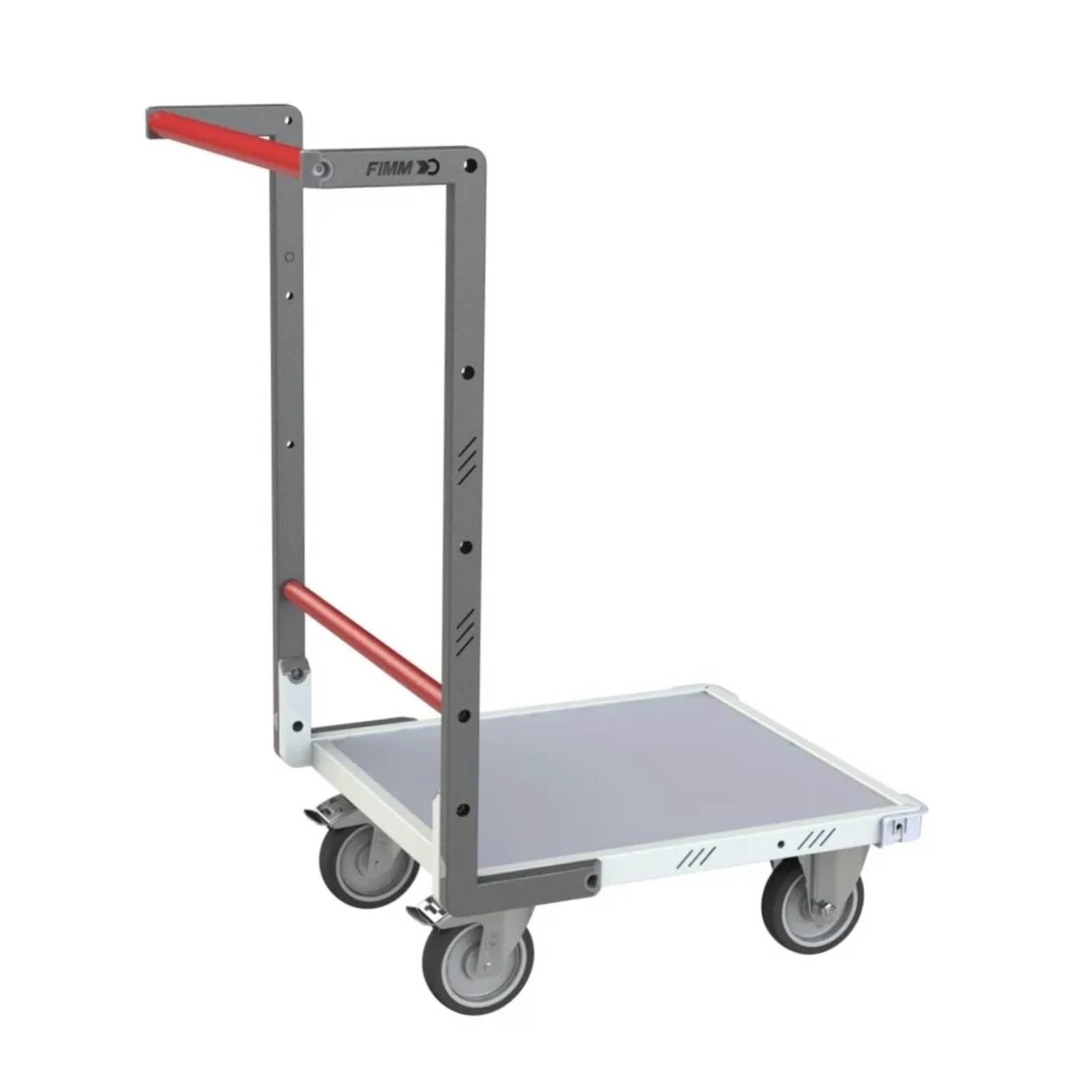 Chariot monté dossier fixe 550x500 mm plateau mélaminé roues TPE 250 kg - FIMM - 806720120