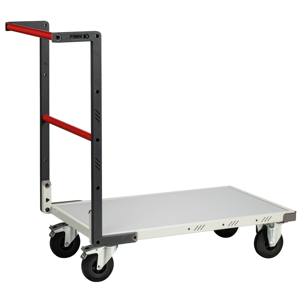 Chariot monté dossier fixe 850x500 mm plateau mélaminé roues CC 250 kg - FIMM - 806721110