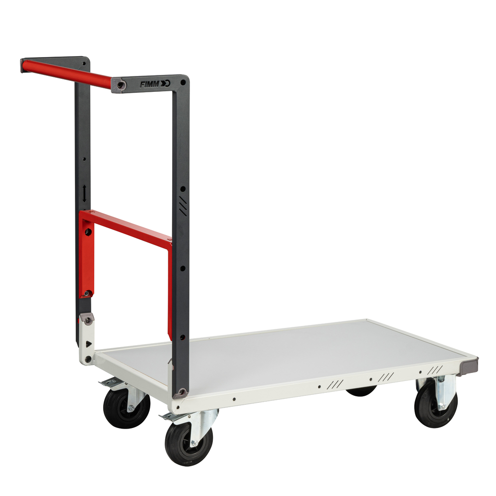 Chariot monté dossier repliable 850x500 mm plateau mélaminé roues CC 250 kg - FIMM - 806721111