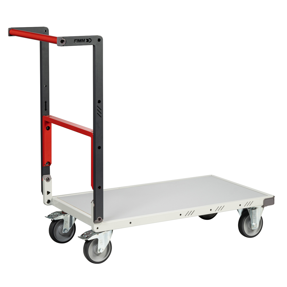 Chariot monté dossier repliable 850x500 mm plateau mélaminé roues TPE 250 kg - FIMM - 806721121
