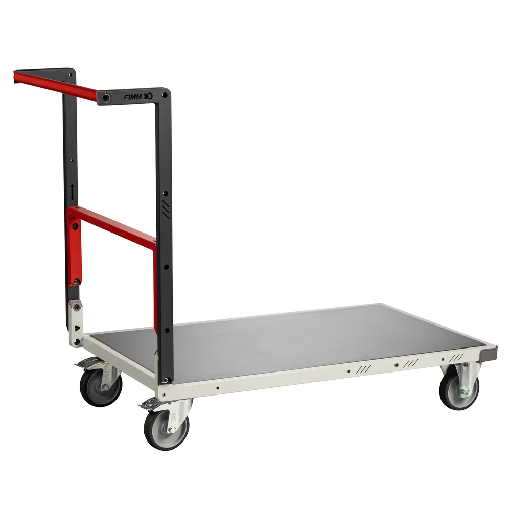 Chariot monté dossier repliable 850x500 mm plateau tôle galva roues TPE 250 kg - FIMM - 806721321