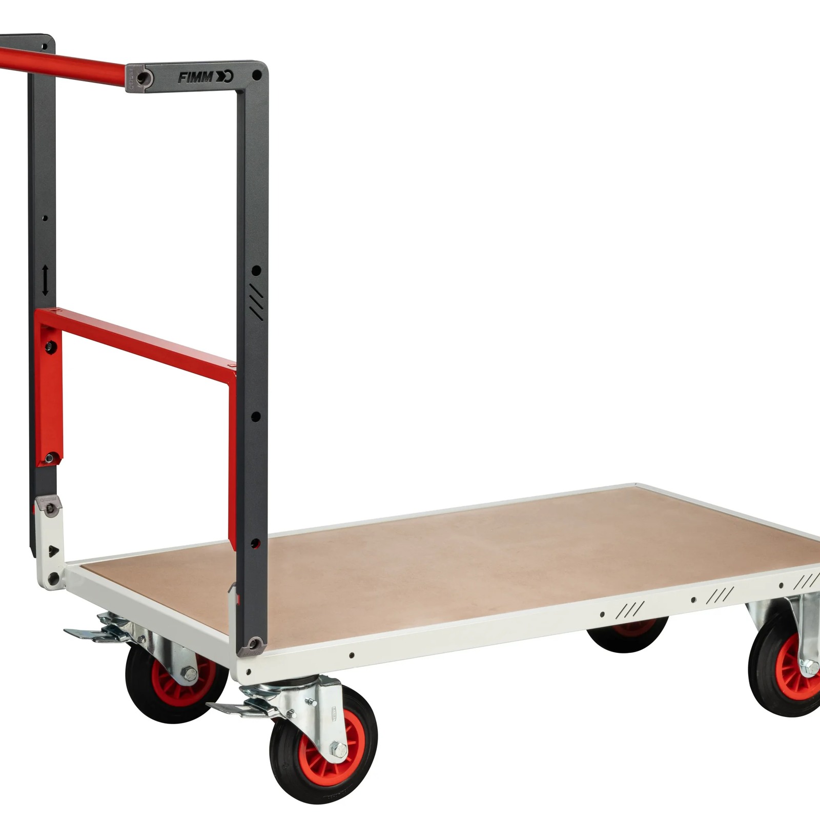 Chariot monté dossier repliable 1000x600 mm plateau médium roues CC 400 kg - FIMM - 806722231