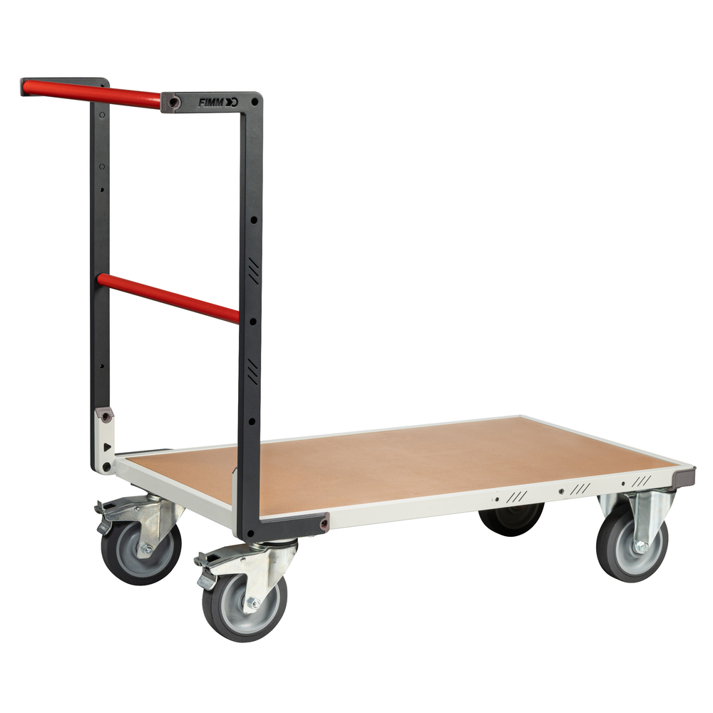 Chariot monté dossier fixe 1000x600 mm plateau médium roues TPE 400 kg - FIMM - 806722240
