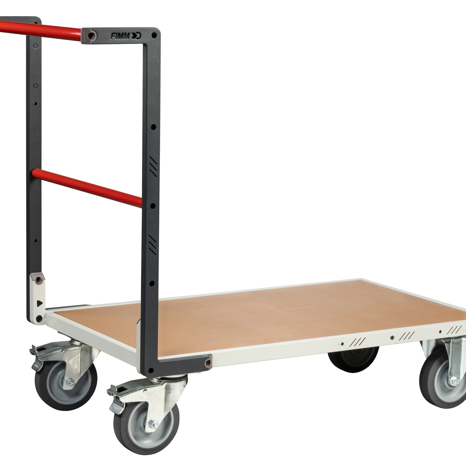 Chariot monté dossier fixe 1000x600 mm plateau médium roues TPE 400 kg - FIMM - 806722240