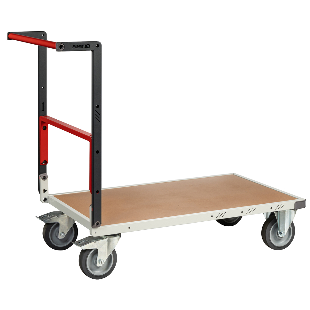Chariot monté dossier repliable 1000x600 mm plateau médium roues TPE 400 kg - FIMM - 806722241
