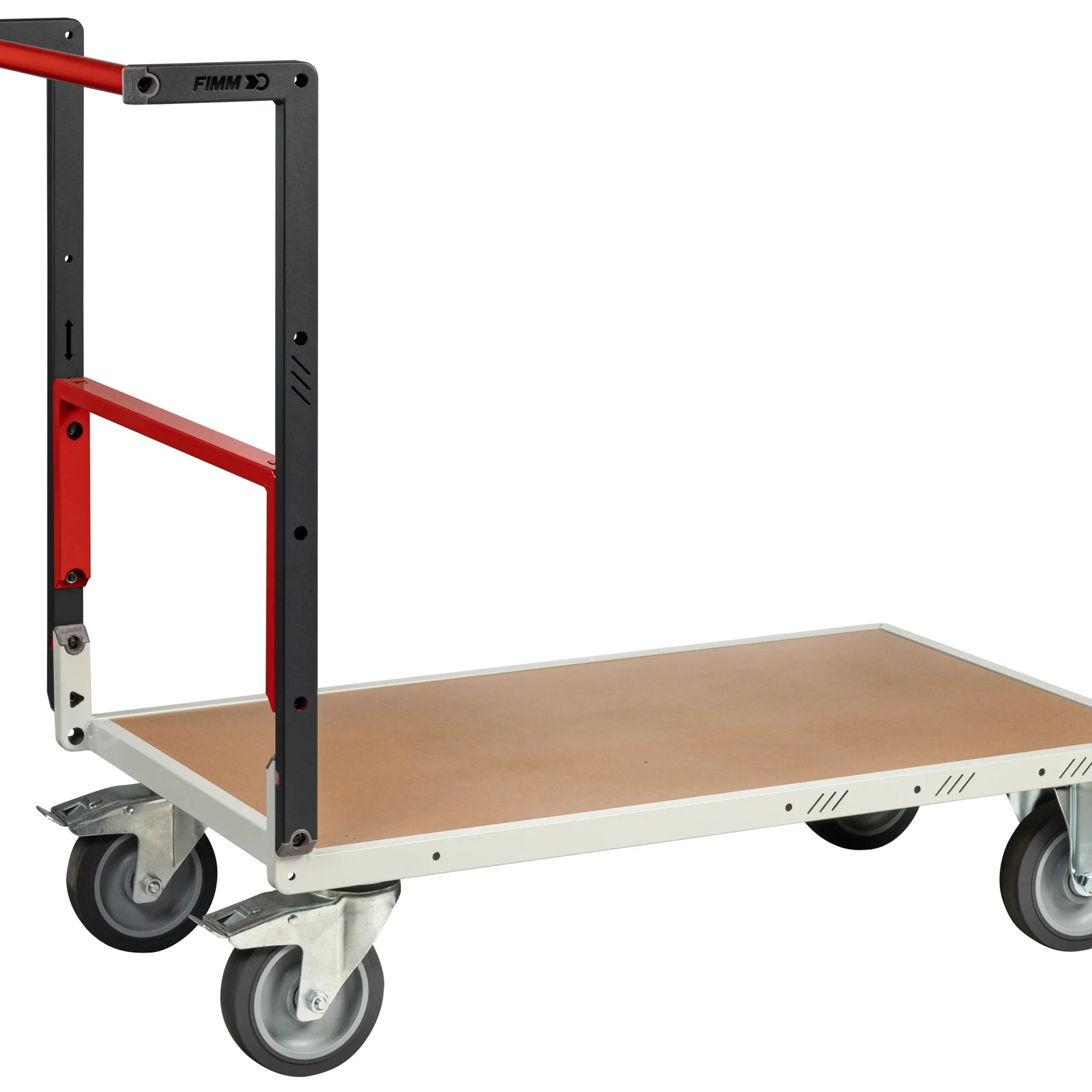 Chariot monté dossier repliable 1000x600 mm plateau médium roues TPE 400 kg - FIMM - 806722241