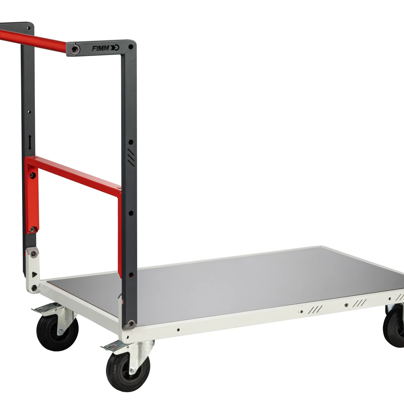 Chariot monté dossier repliable 1000x600 mm plateau tôle galva roues CC 250 kg - FIMM - 806722311