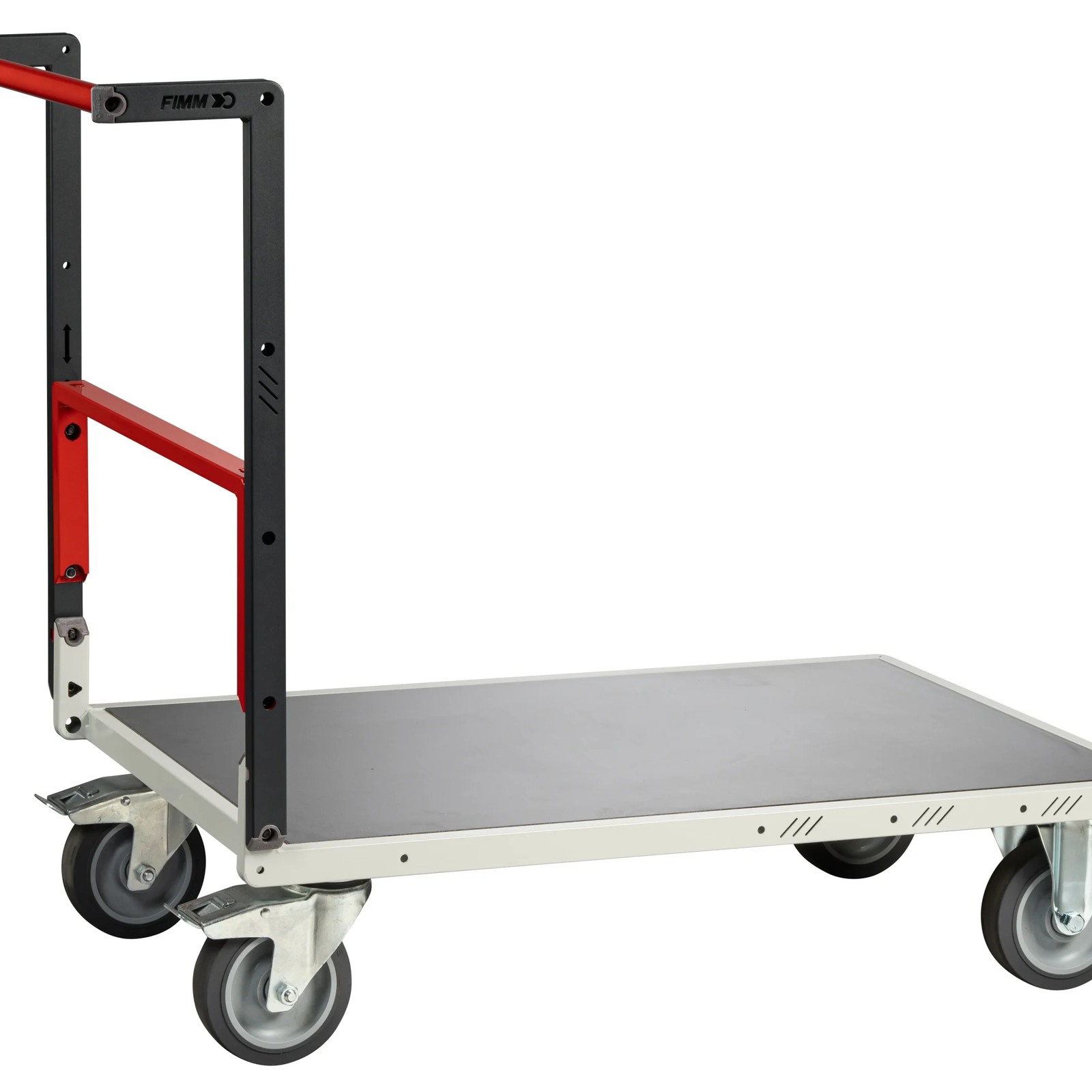 Chariot monté dossier repliable 1000x600 mm plateau tôle galva roues TPE 400 kg - FIMM - 806722341