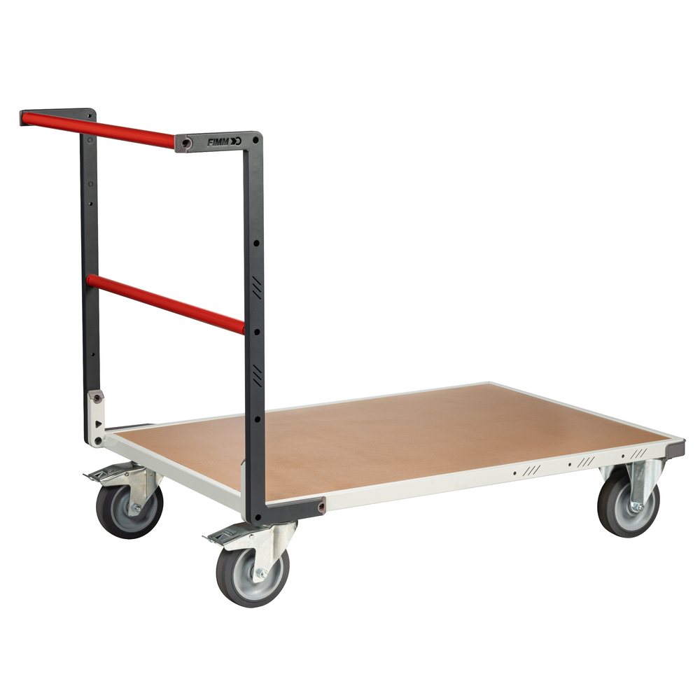 Chariot monté dossier fixe 1200x800 mm plateau médium roues TPE 400 kg - FIMM - 806723240