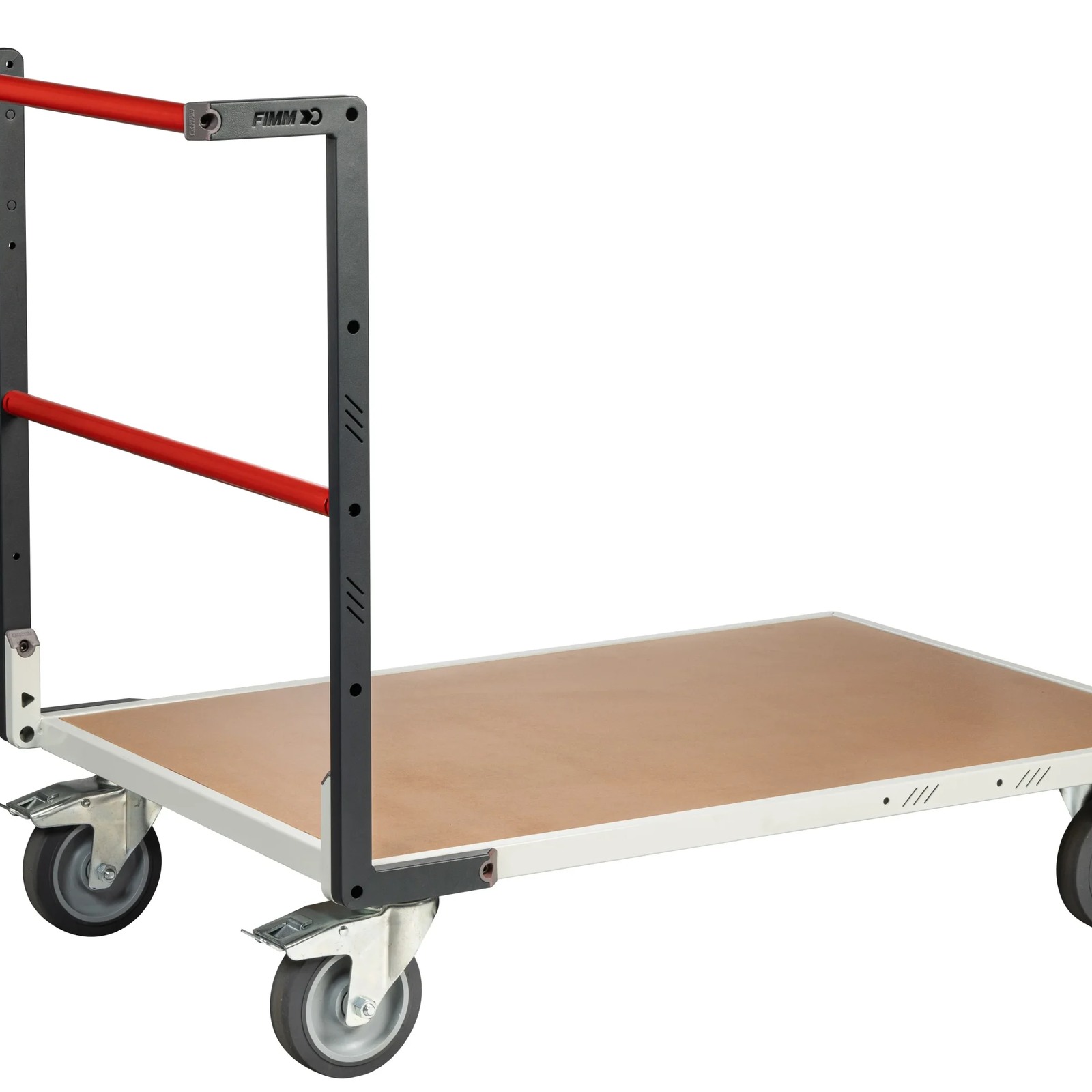 Chariot monté dossier fixe 1200x800 mm plateau médium roues TPE 400 kg - FIMM - 806723240