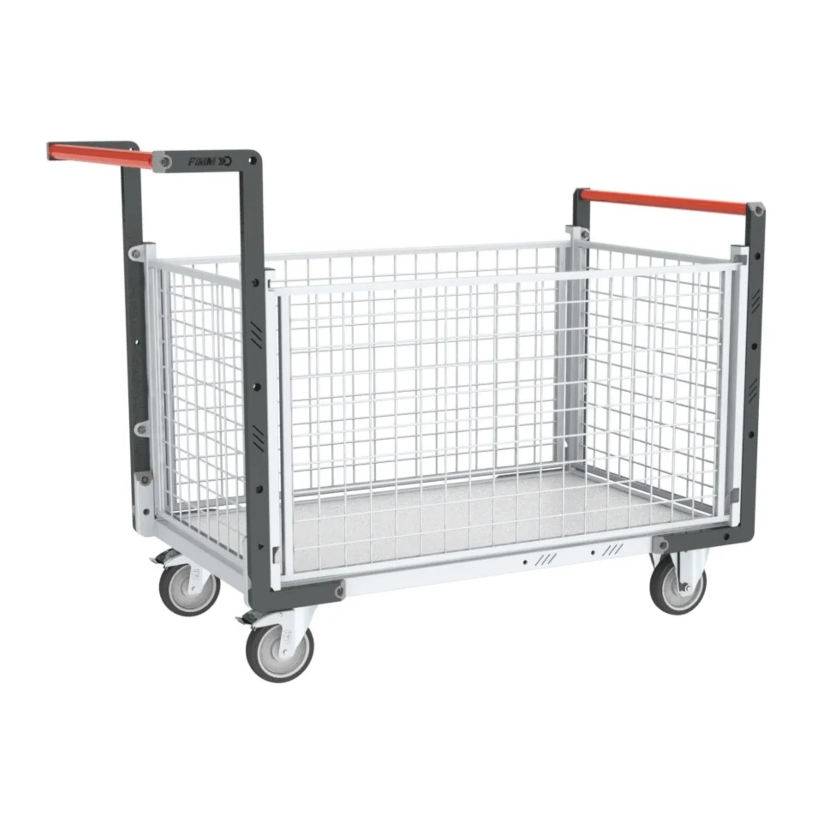 Chariot modulaire 850x500 mm grillagé 2 dossiers + 2 ridelles 250 kg - FIMM - 806724145