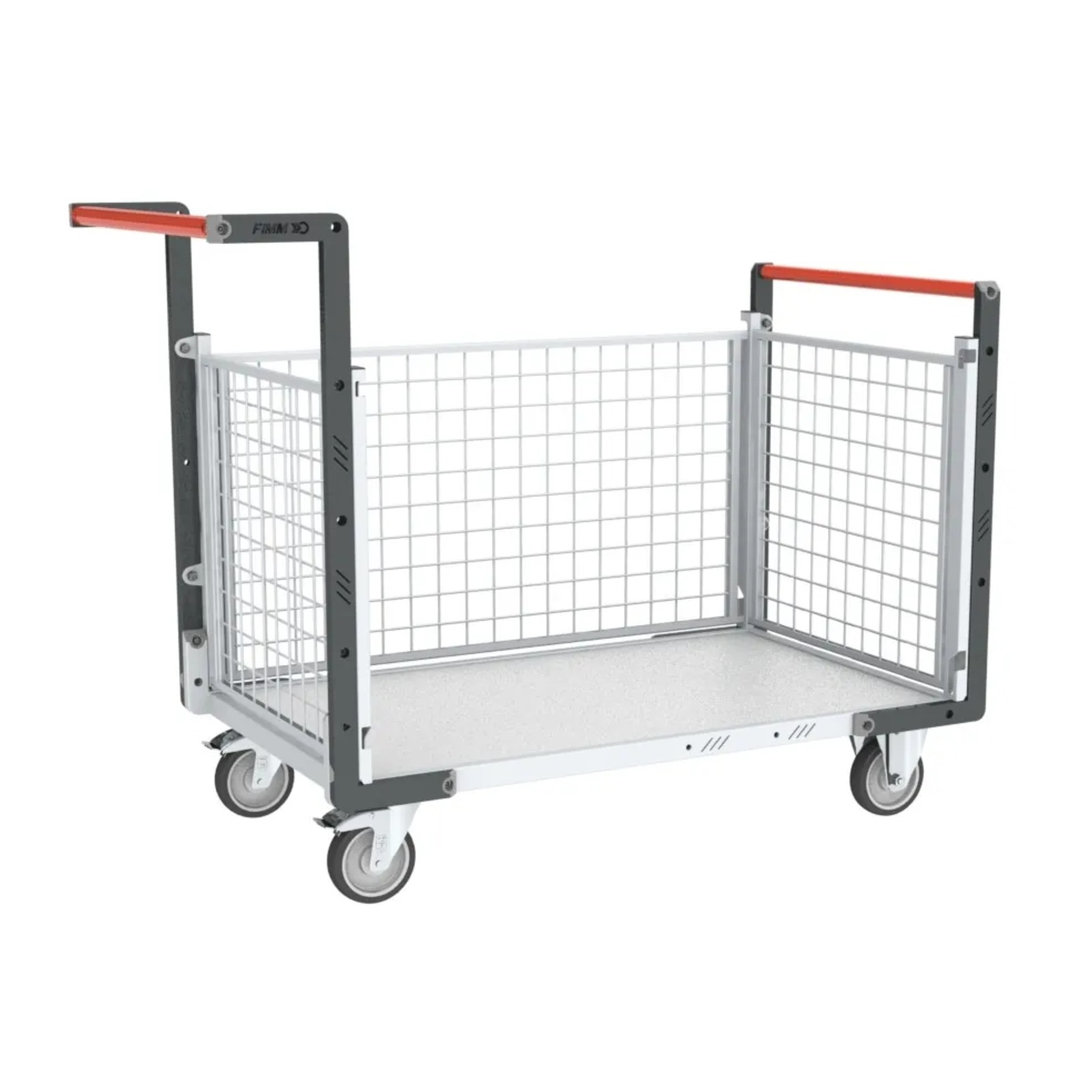 Chariot modulaire grillagé 2 dossiers + 1 ridelle plateau 1000x600 mm 250 kg - FIMM - 806724244
