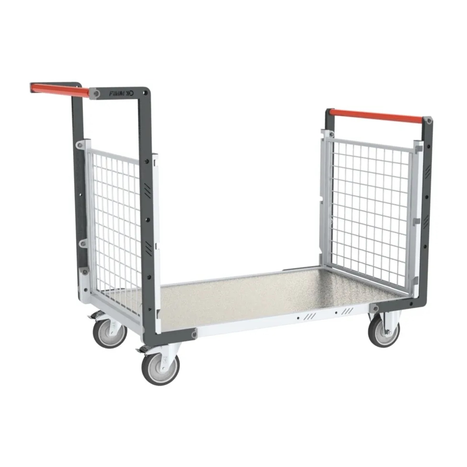 Chariot modulaire grillagé 2 dossiers plateau tôle galva 1000x600 mm 250 kg - FIMM - 806724252