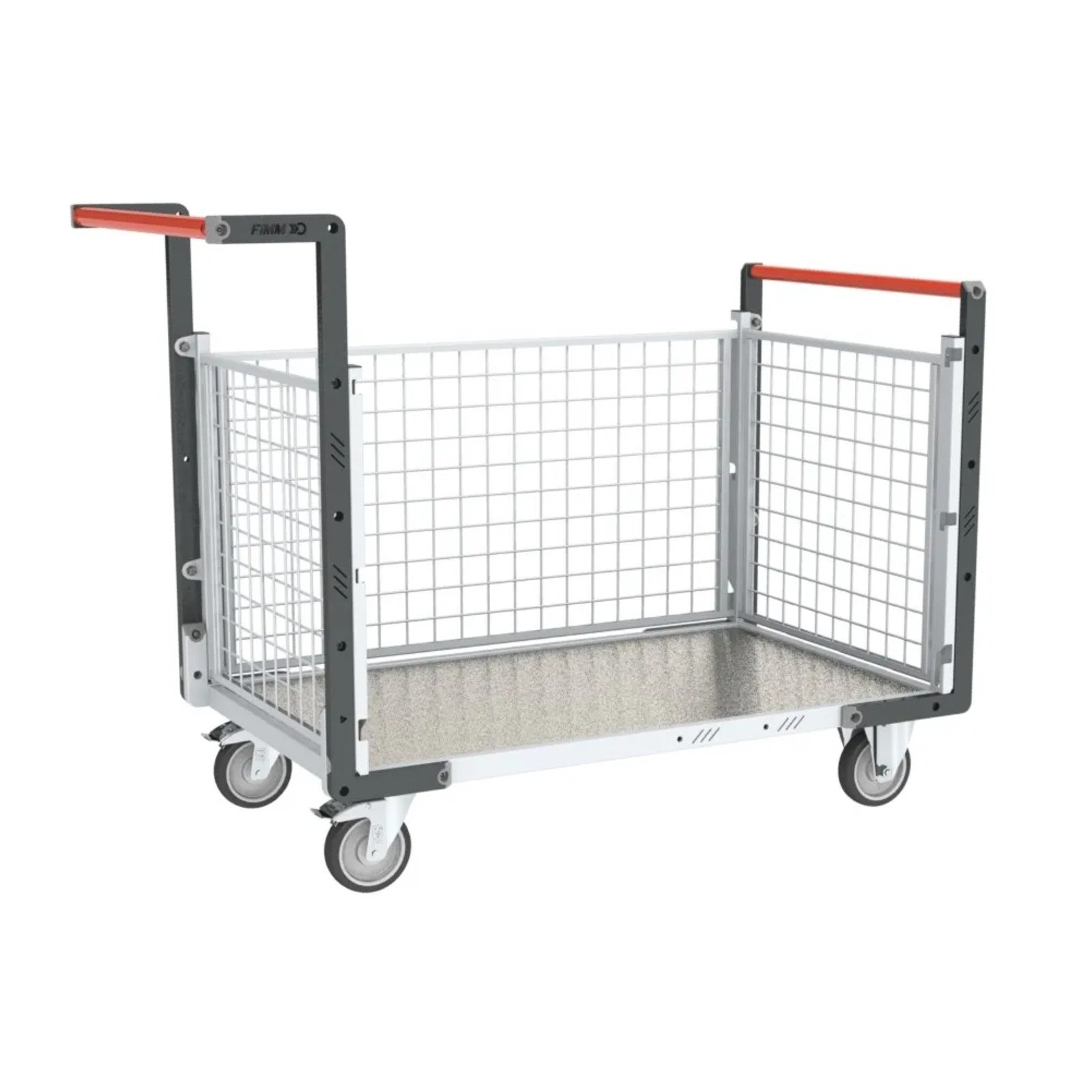 Chariot modulaire grillagé 2 dossiers + 1 ridelle plateau 1000x600 mm 250 kg - FIMM - 806724254