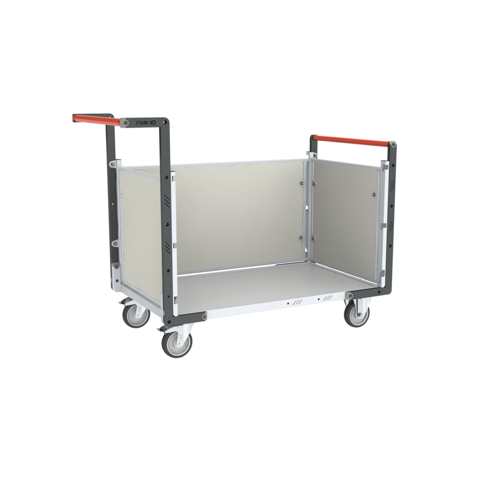 Chariot modulaire 2 dossiers + 1 ridelle plateau 1000x600 mm 250 kg - FIMM - 806724274