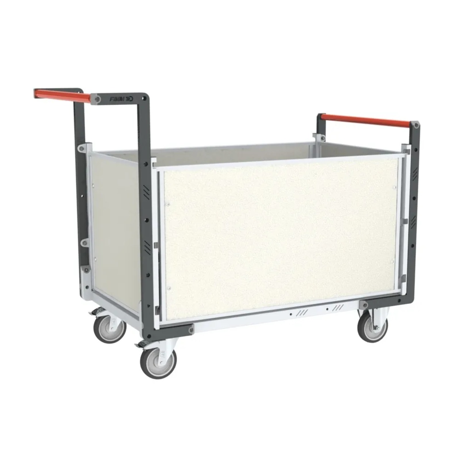 Chariot avec plaque alvéolaire 2 dossiers + 2 ridelles plateau 1000x600 mm 250 kg - FIMM - 806724275