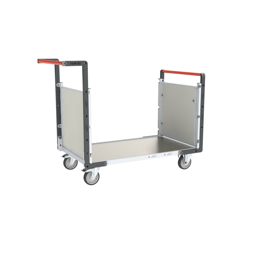 Chariot avec plaque alvéolaire 2 dossiers et plateau 1000x600 mm 250 kg - FIMM - 806724282