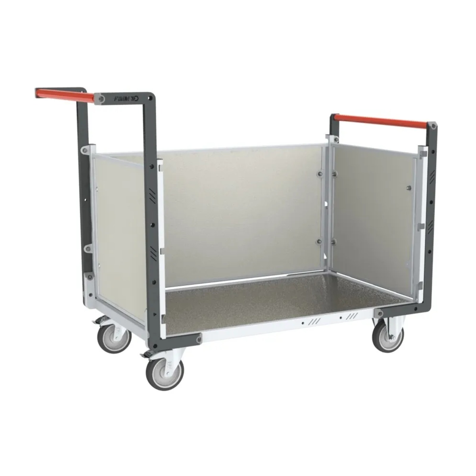 Chariot avec plaque alvéolaire 2 dossiers + 1 ridelle et plateau 1000x600 mm 250 kg - FIMM - 806724284