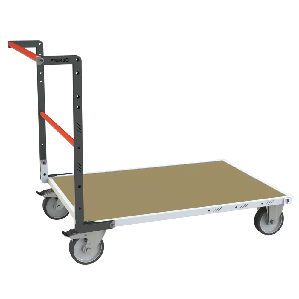 Chariot modulaire tube 1 dossier plateau bois 1000x600 mm roues rectangle 500 kg - FIMM - 806724511