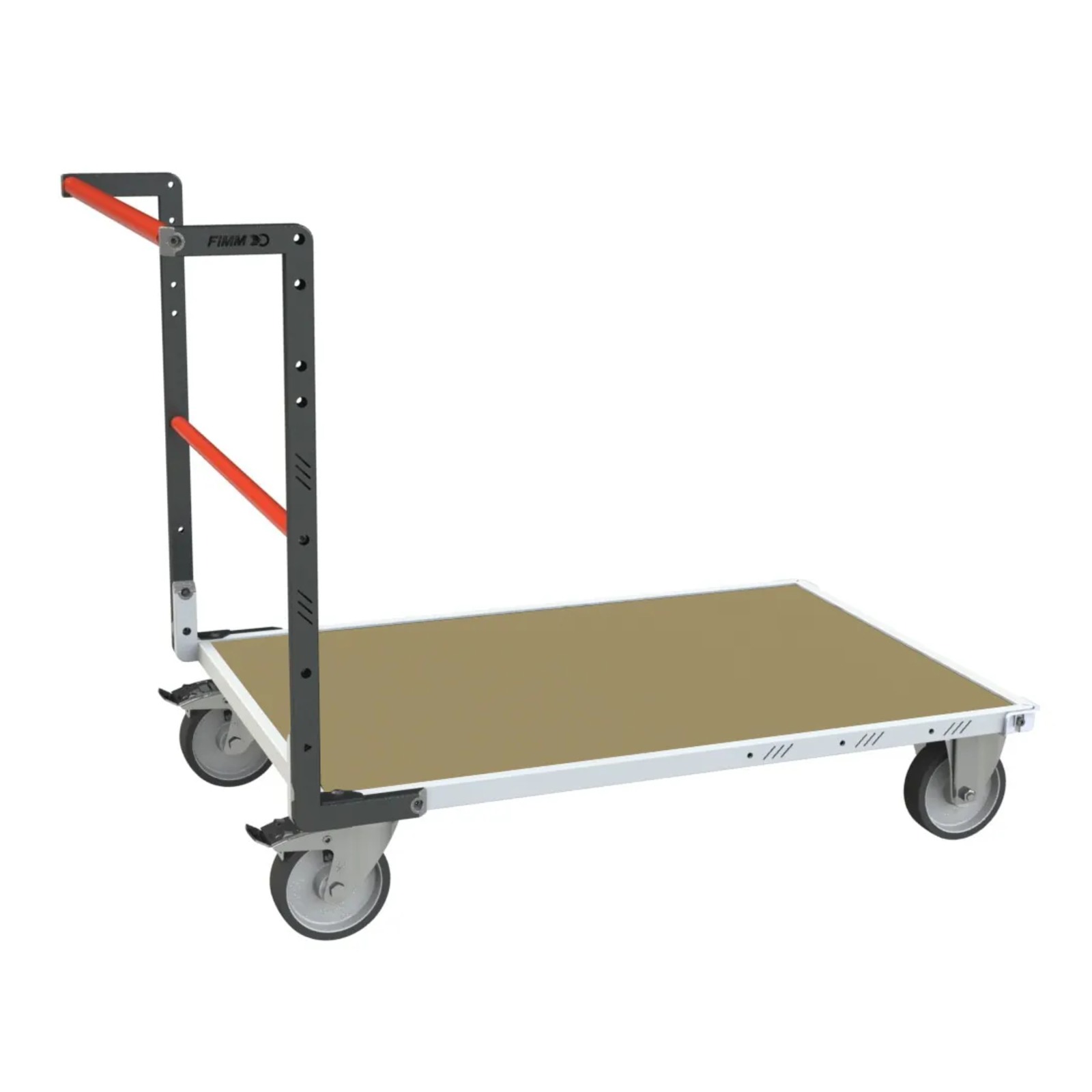 Chariot modulaire tube 1 dossier plateau bois 1000x600 mm roues rectangle 500 kg - FIMM - 806724511
