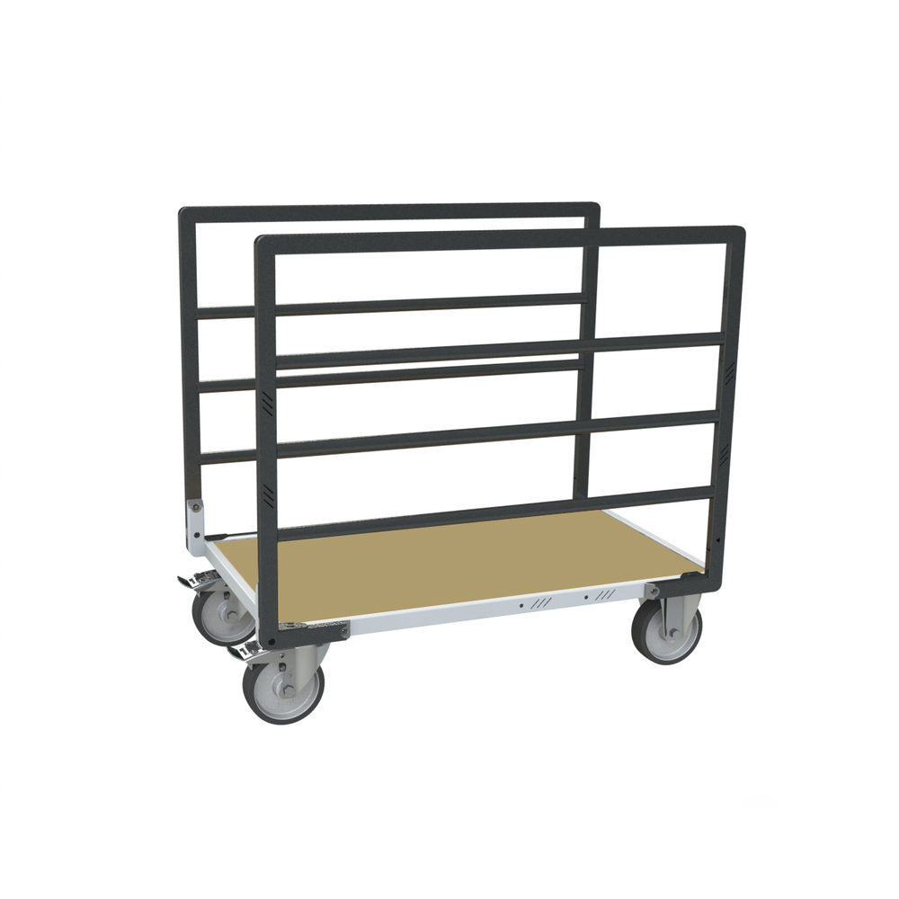 Chariot modulaire tube 2 ridelles + plateau bois 1000x600 mm 500 kg - FIMM - 806724513