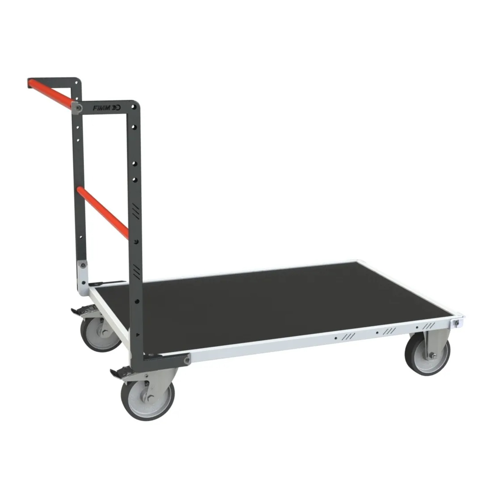 Chariot modulaire tube 1 dossier plateau bois avec tapis caoutchouc 1000x600 mm 500 kg - FIMM - 806724531