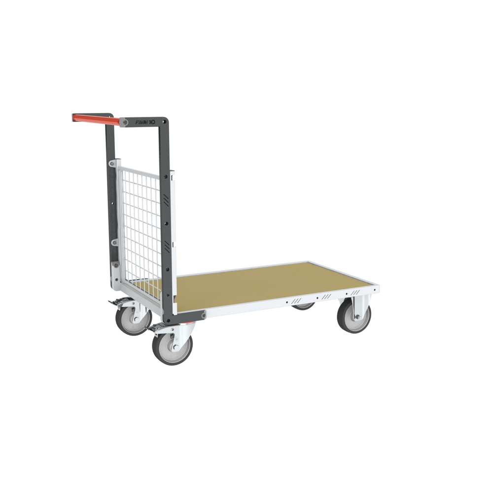 Chariot modulaire grillagé 1 dossier + plateau bois 1000x600 mm 500 kg - FIMM - 806724541