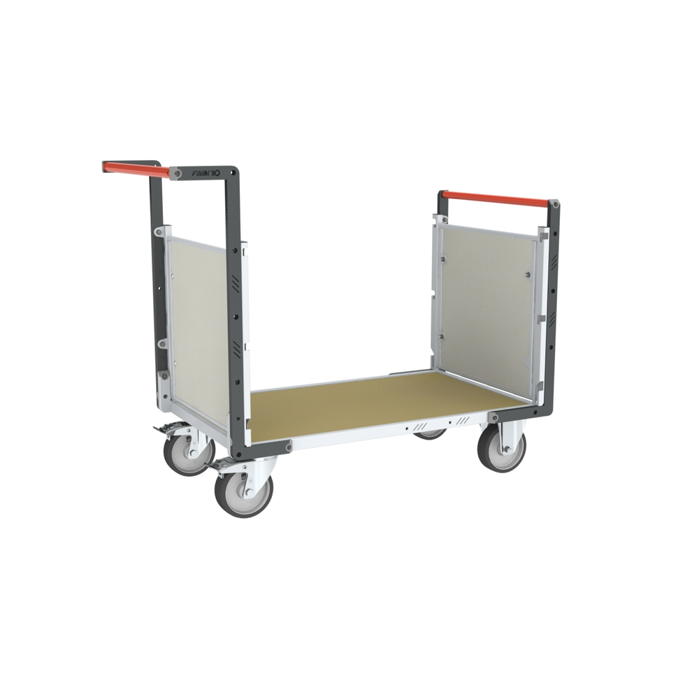 Chariot modulaire - 2 dossiers, plateau bois médium 1000x600 mm 500 kg - FIMM - 806724572