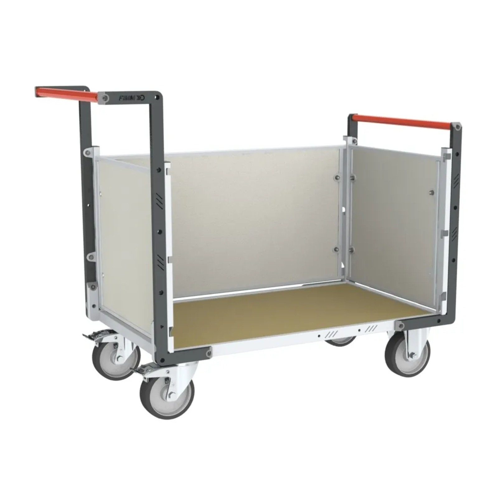 Chariot avec 2 dossiers + 1 ridelle et plateau 1000x600 mm 500 kg - FIMM - 806724574