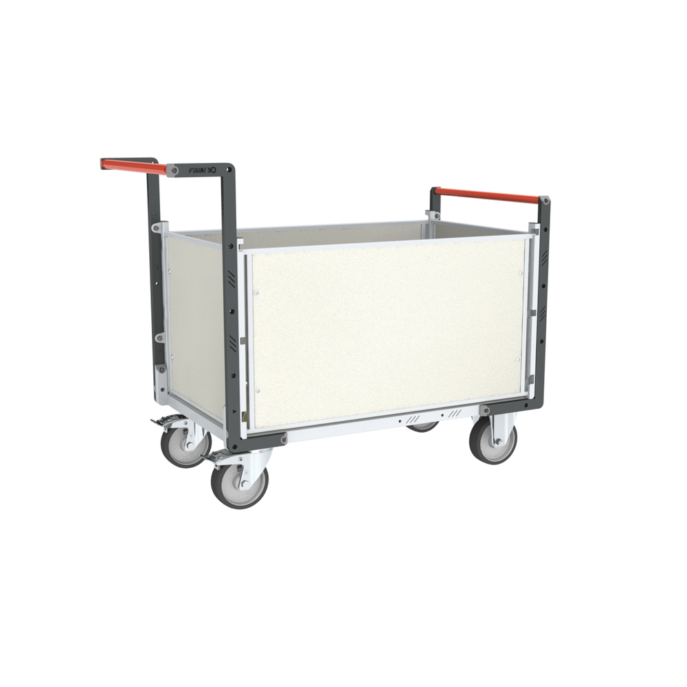 Chariot avec 2 dossiers + 2 ridelles et plateau 1000x600 mm 500 kg - FIMM - 806724575