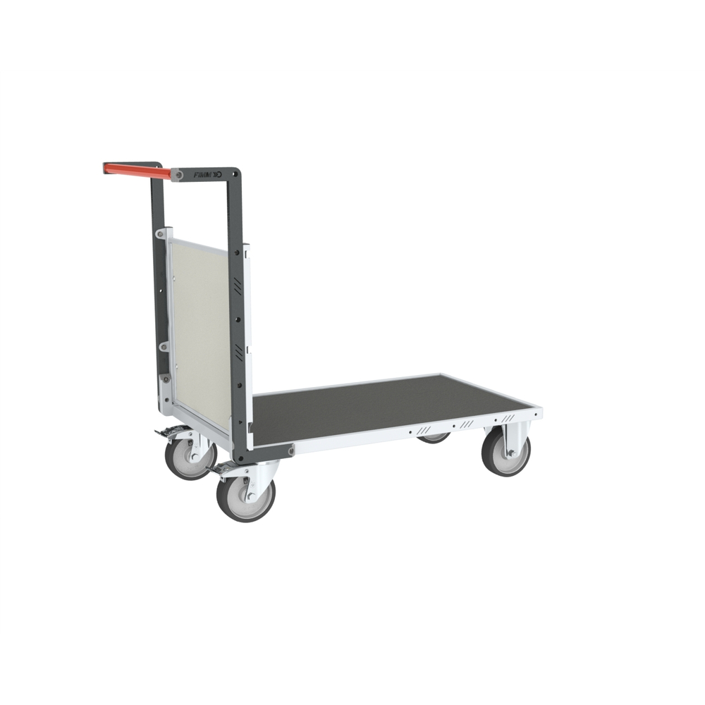 Chariot modulaire - 1 dossier + plateau bois avec tapis caoutchouc 1000x600 mm 500 kg - FIMM - 806724591