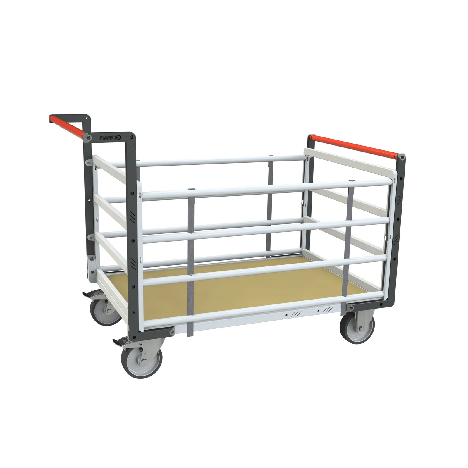 Chariot tube avec 2 dossiers + 2 ridelles et plateau 1200x800 mm 500 kg - FIMM - 806724615