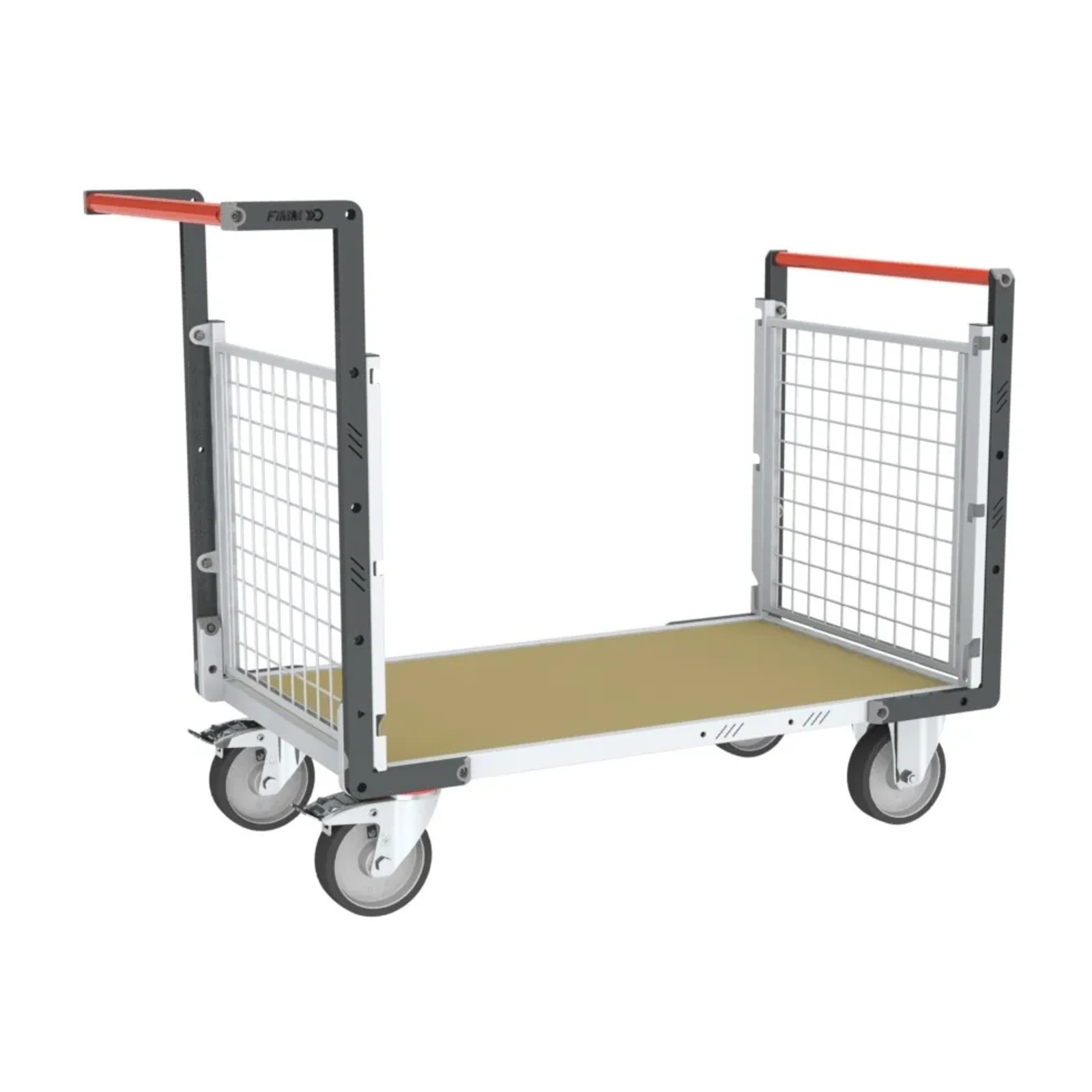 Chariot modulaire grillagé 2 dossiers + plateau bois 1200x800 mm 500 kg - FIMM - 806724642