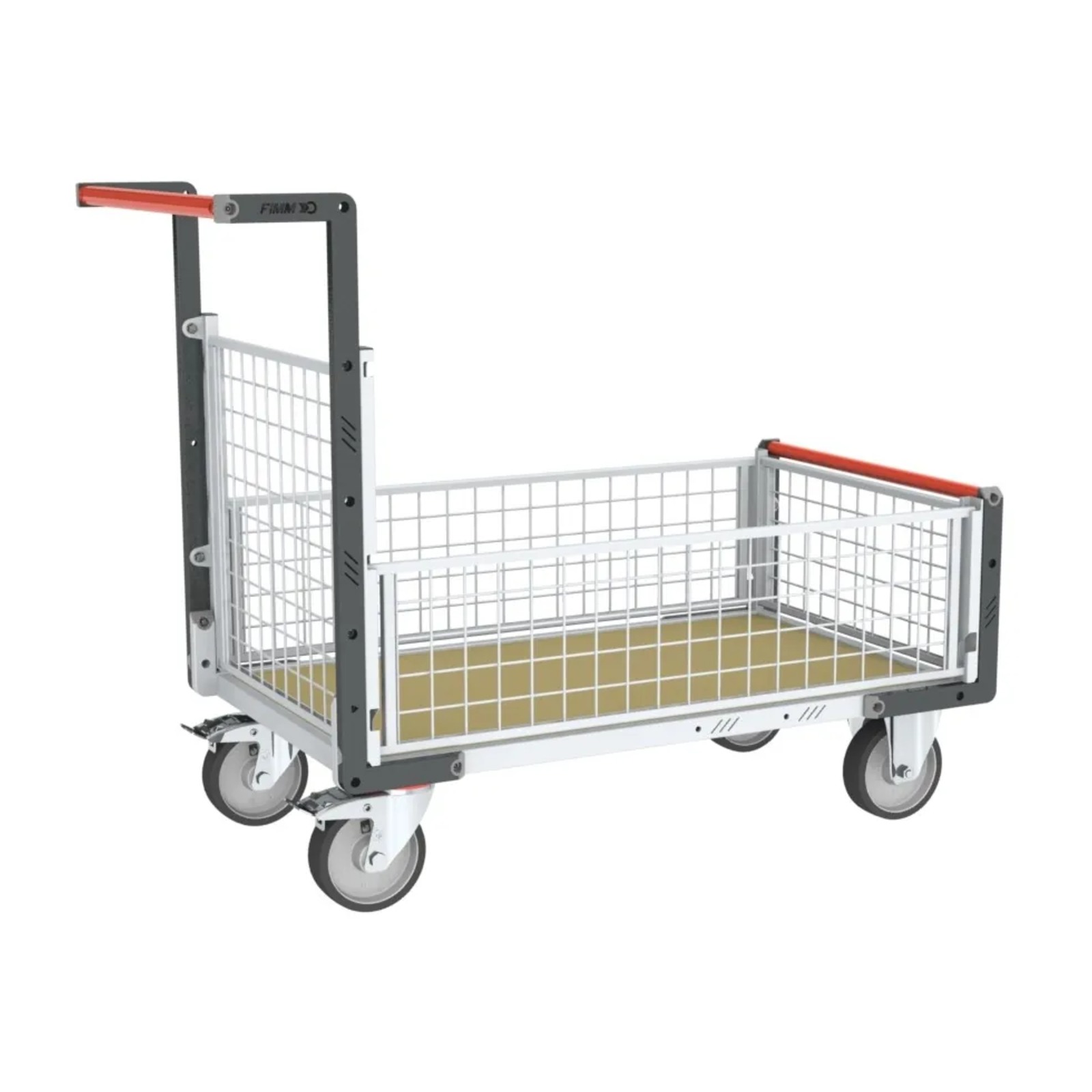 Chariot grillagé 1 dossier + 3 demi-ridelles et plateau 1200x800 mm 500 kg - FIMM - 806724646