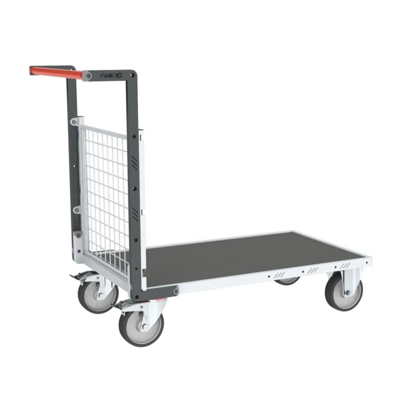 Chariot modulaire grillagé 1 dossier + plateau bois avec tapis caoutchouc 500 kg - FIMM - 806724661