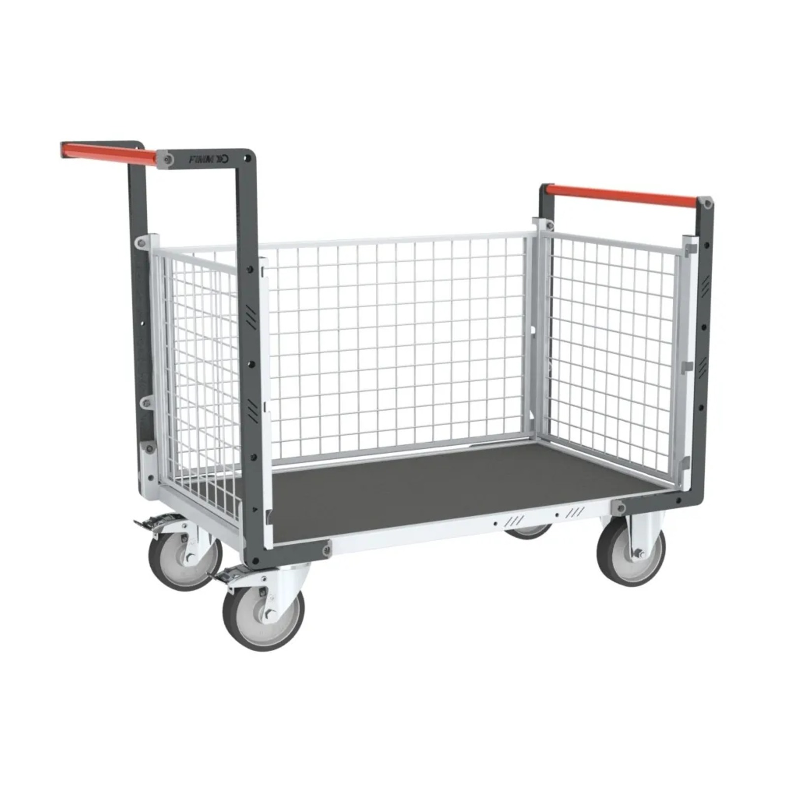 Chariot grillagé avec 2 dossiers + 1 ridelle et plateau 1200x800 mm 500 kg - FIMM - 806724664