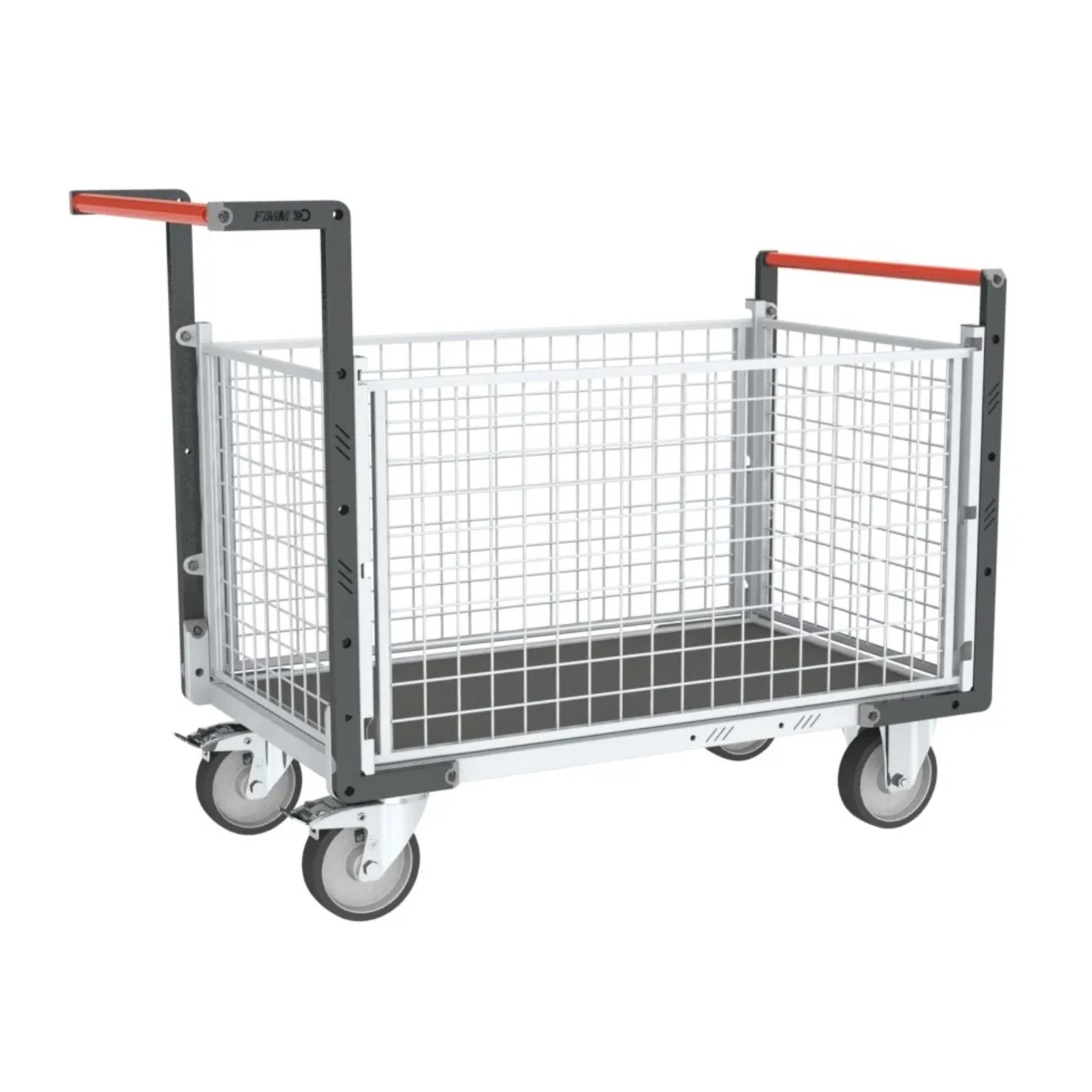Chariot grillagé 2 dossiers + 2 ridelles et plateau 1200x800 mm 500 kg - FIMM - 806724665