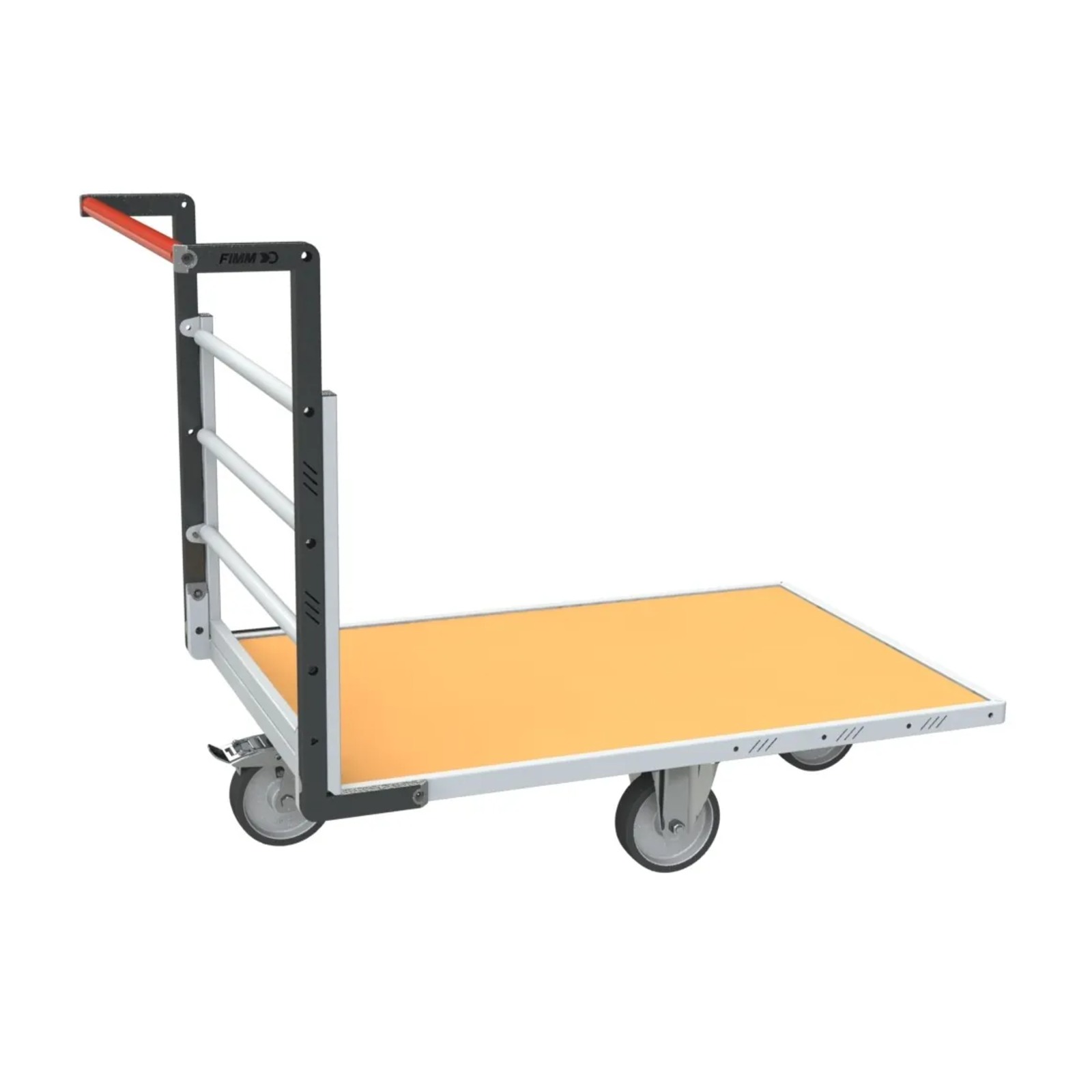 Chariot modulaire tube 1 dossier plateau bois 1200 x 800 mm roues losange 500 kg FIMM - 806724711