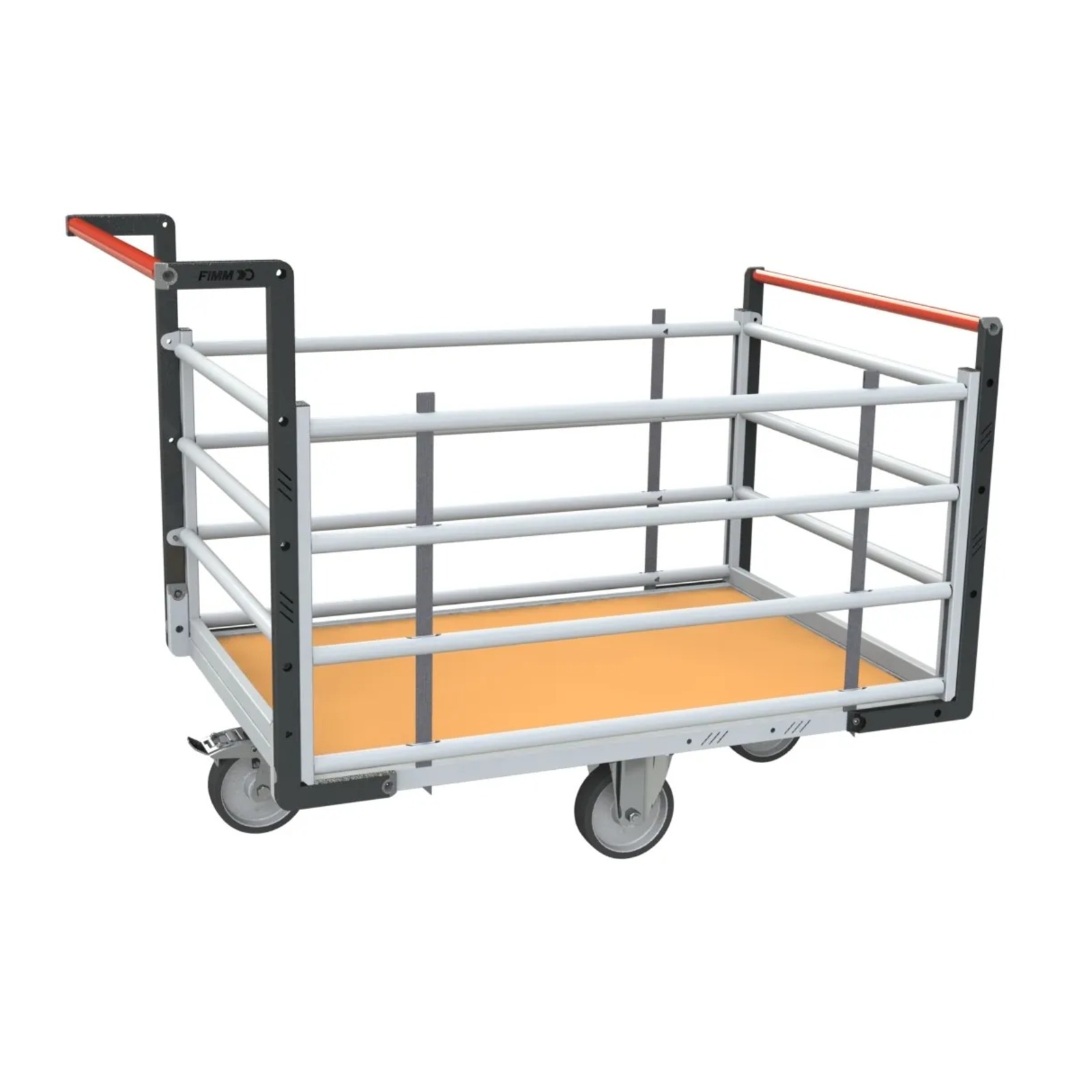 Chariot tube 2 dossiers + 2 ridelles et plateau bois 1200x800 mm 500 kg - FIMM - 806724715