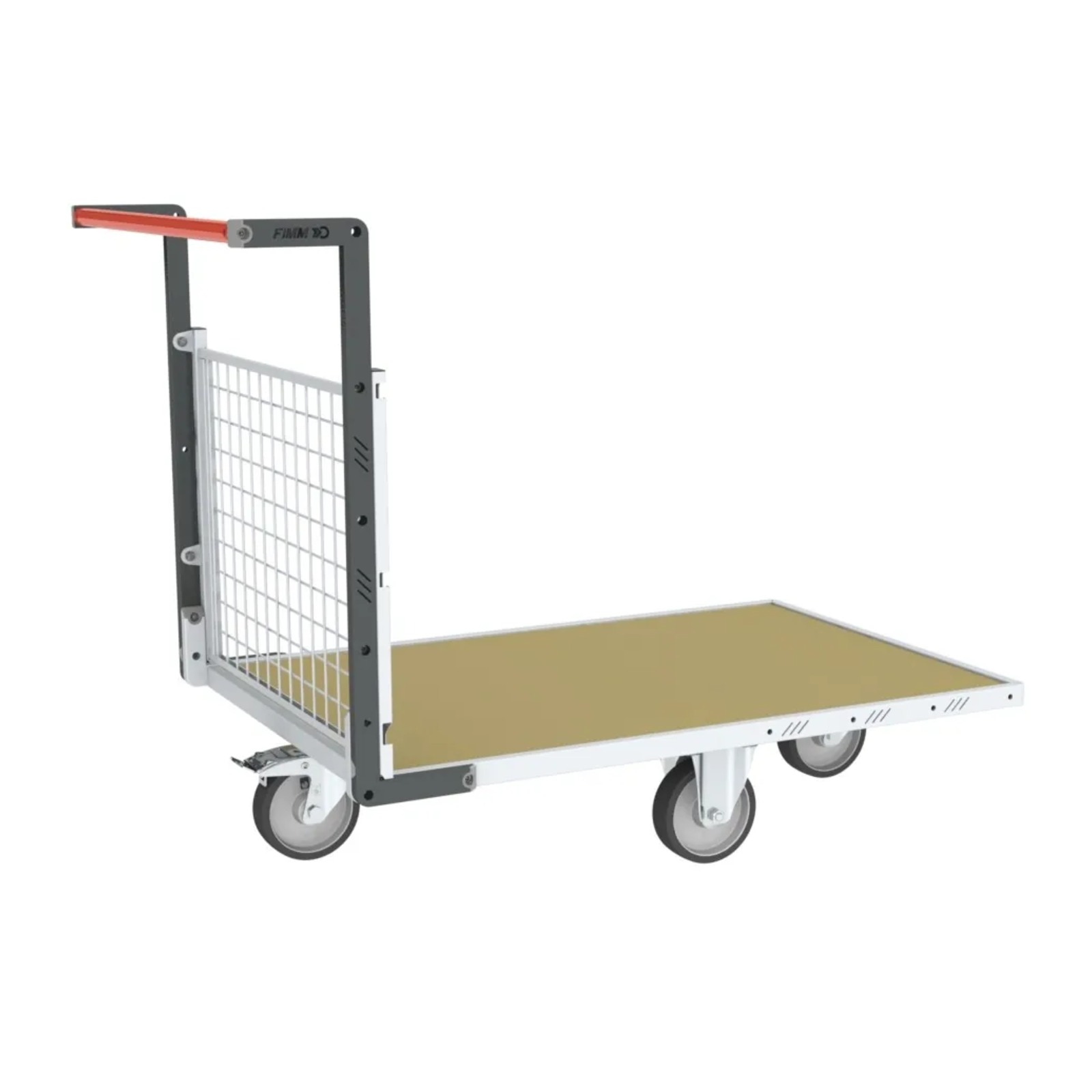 Chariot modulaire grillagé 1 dossier + plateau bois 1200x800 mm 500 kg - FIMM - 806724741