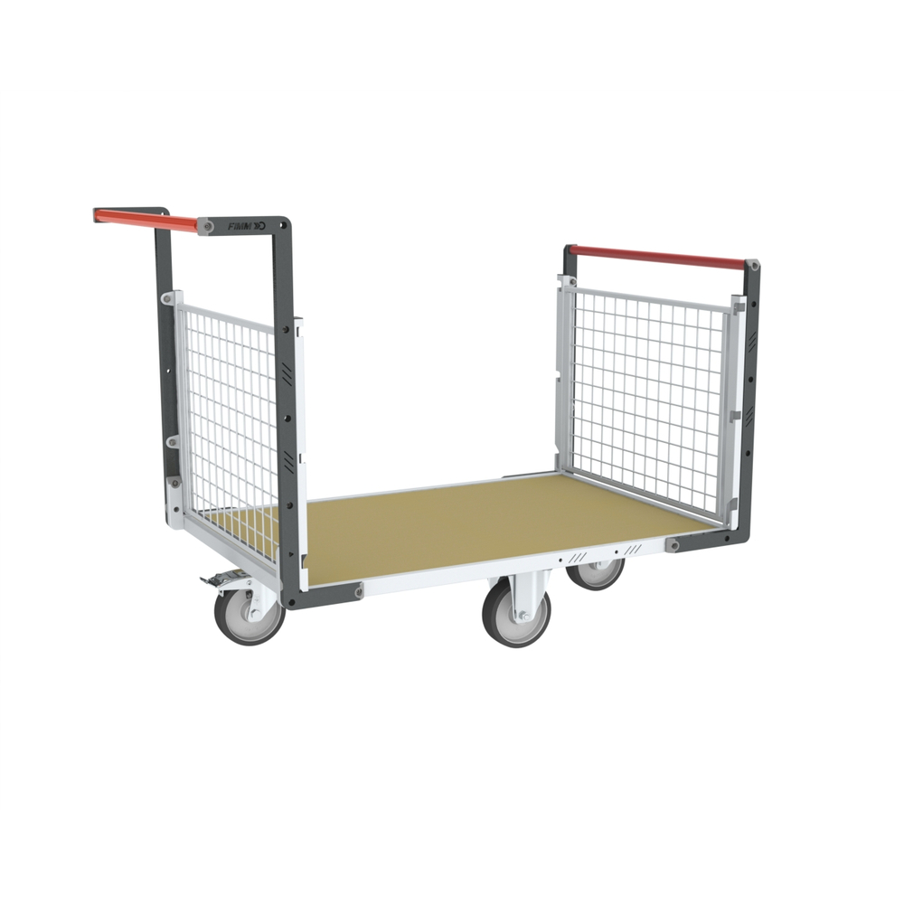 Chariot modulaire grillagé 2 dossiers + plateau bois 1200x800 mm 500 kg - FIMM - 806724742