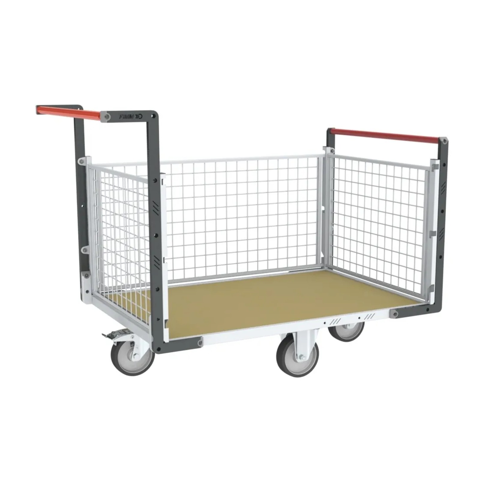 Chariot 2 dossiers + 1 ridelle et plateau bois 1200x800 mm 500 kg - FIMM - 806724744