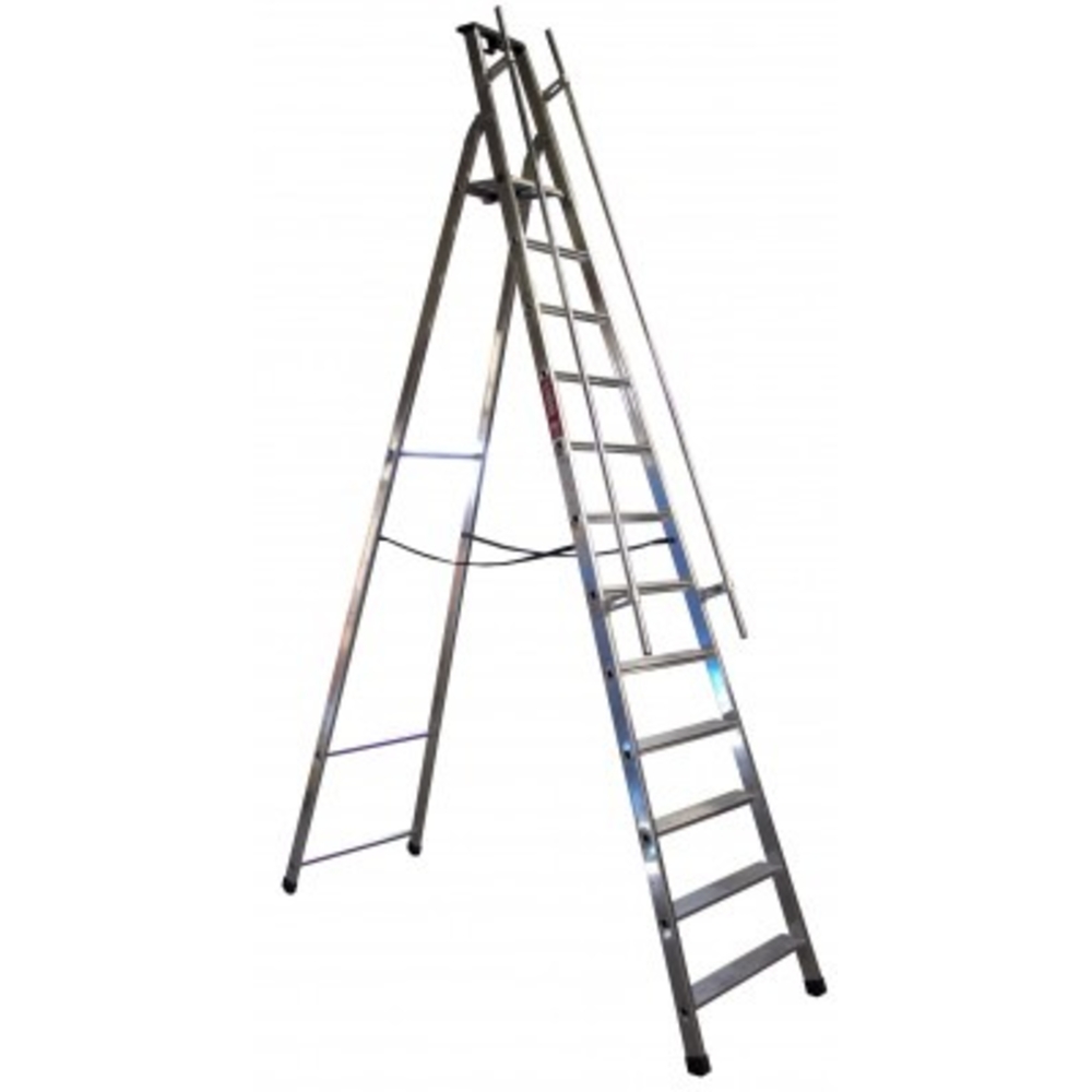 Marchepied alu 11 marches professionnel avec rampe - FIMM - 835007645