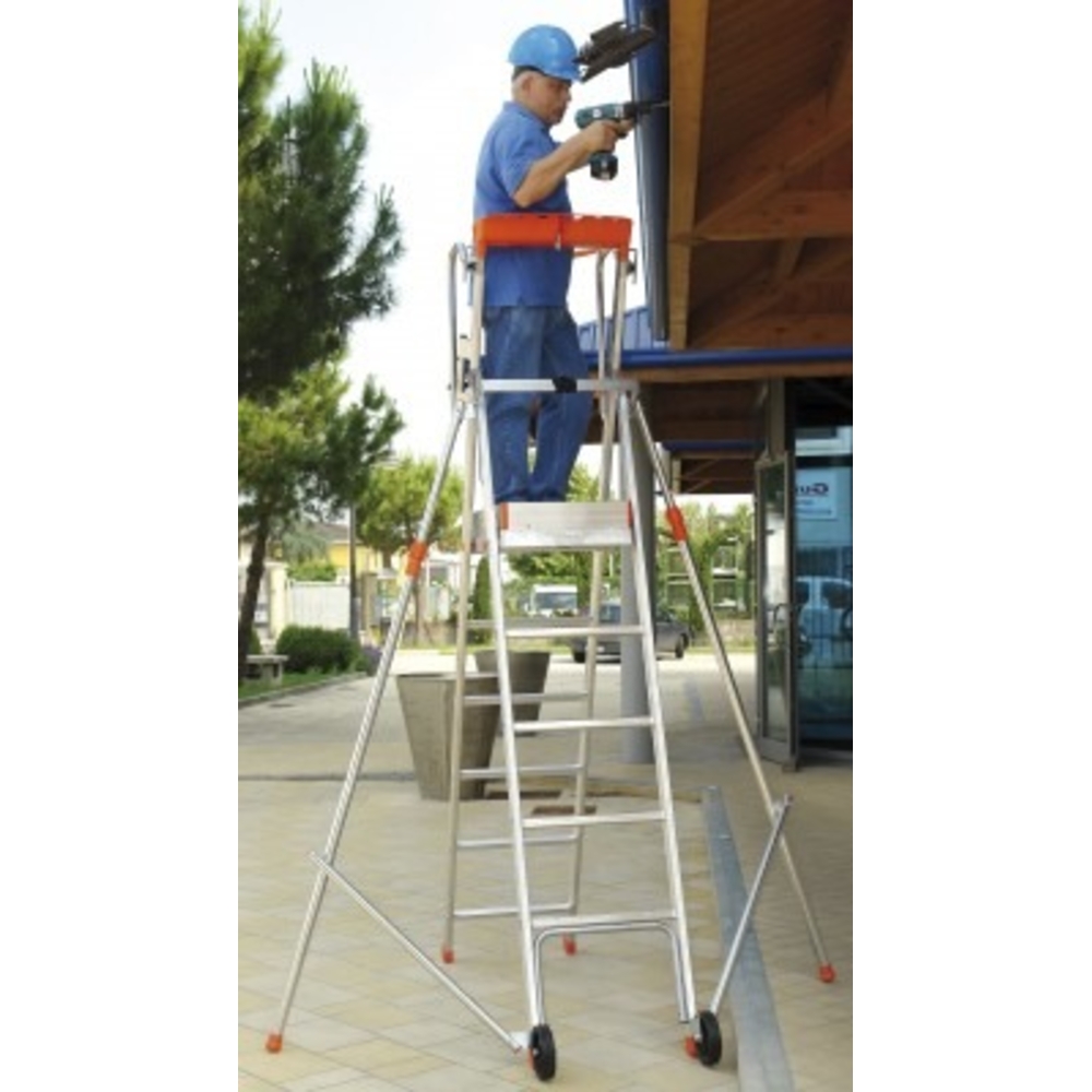 Plateforme de travail 150 kg alu 6 marches avec stabilisateurs - FIMM - 835007673