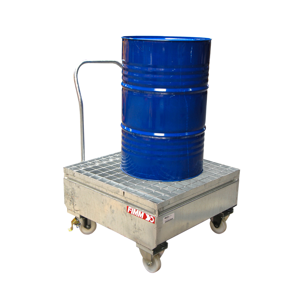 Chariot rétention 1 fût 220 L acier galvanisé 870x870x500 FIMM - 845006638