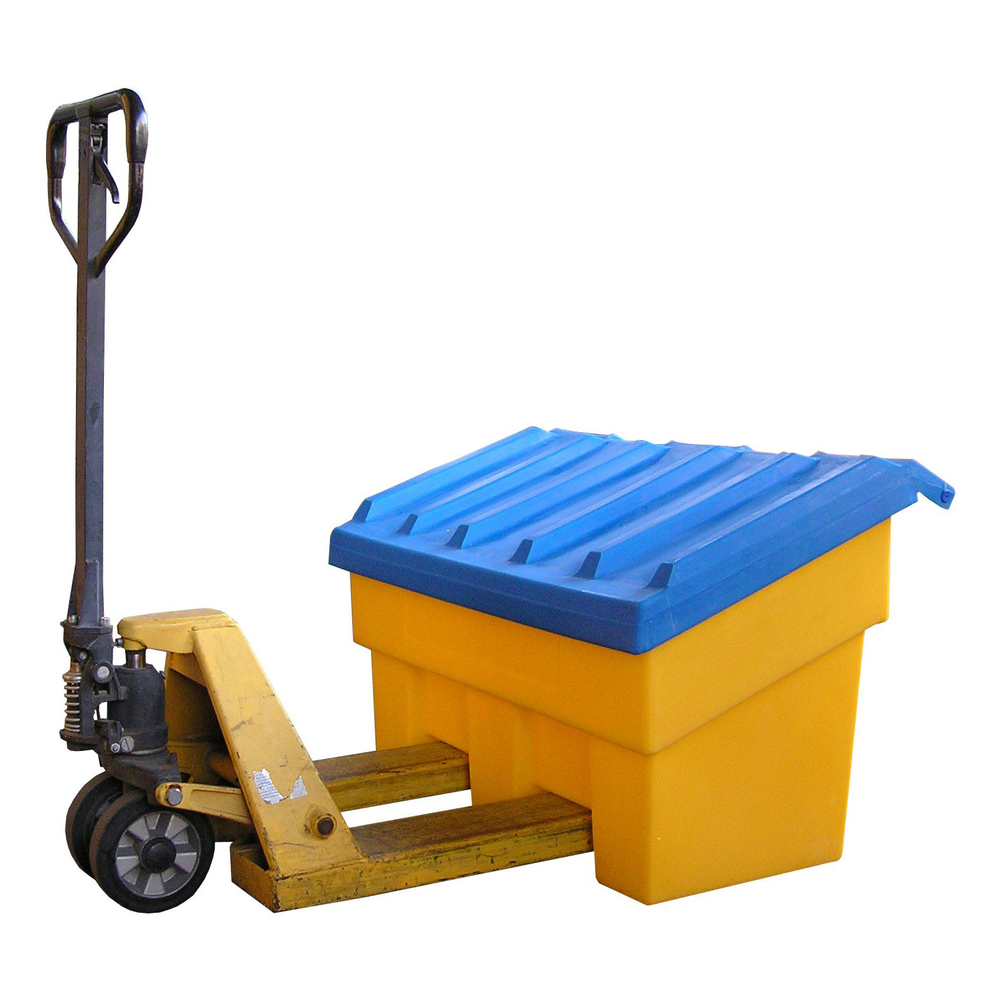 Bac à sel PEHD 300 L bac jaune à couvercle bleu FIMM - 845008054